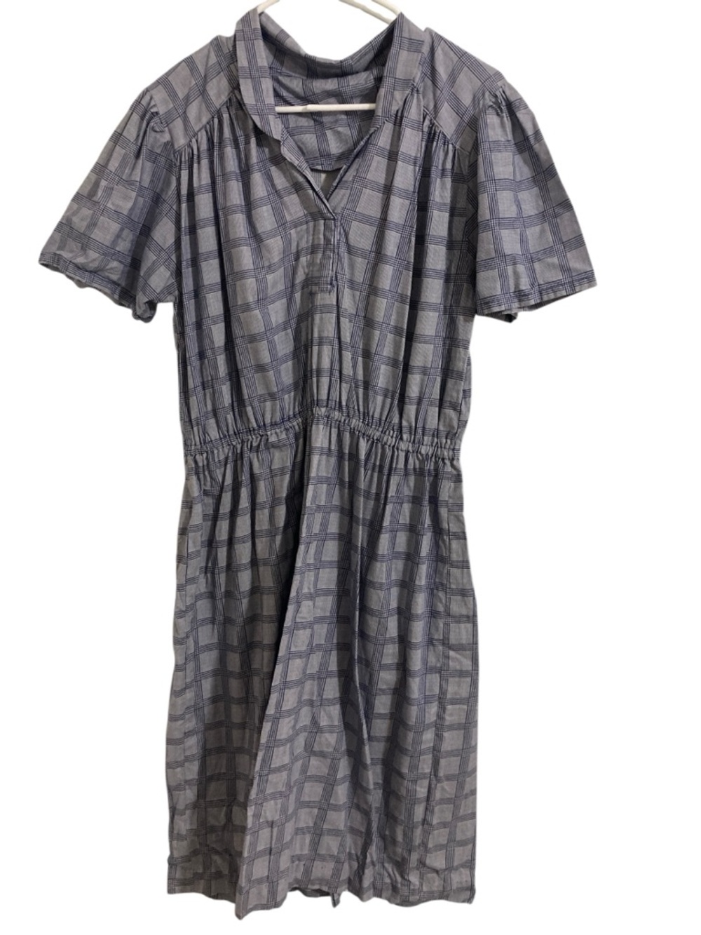 Vintage Short Sleeve Dress- 60s era- Large ( can fit Medium)